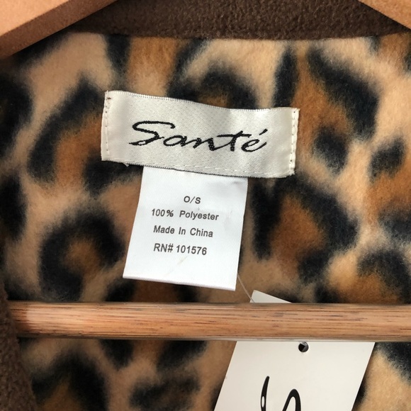 Sante’ Leopard Fleece Shaw O/S NWT - Picture 4 of 5